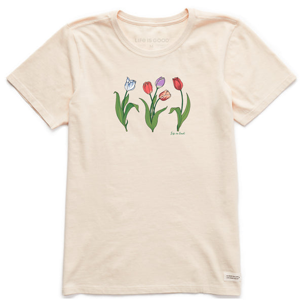 Life Is Good Women's 3 Genuine Tulips Short Sleeve Crusher Tee