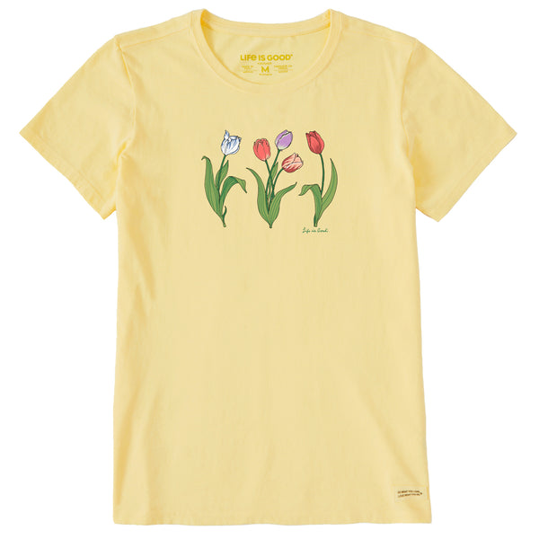 life is good Women's 3 Genuine Tulips Short Sleeve Crusher Tee