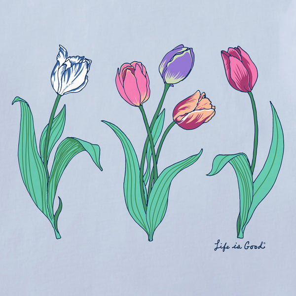 Life Is Good Women's 3 Genuine Tulips Short Sleeve Crusher Vee