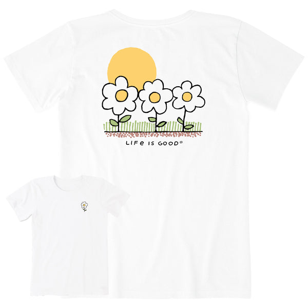 Life Is Good Women's 3 Little Flowers Short Sleeve Tee