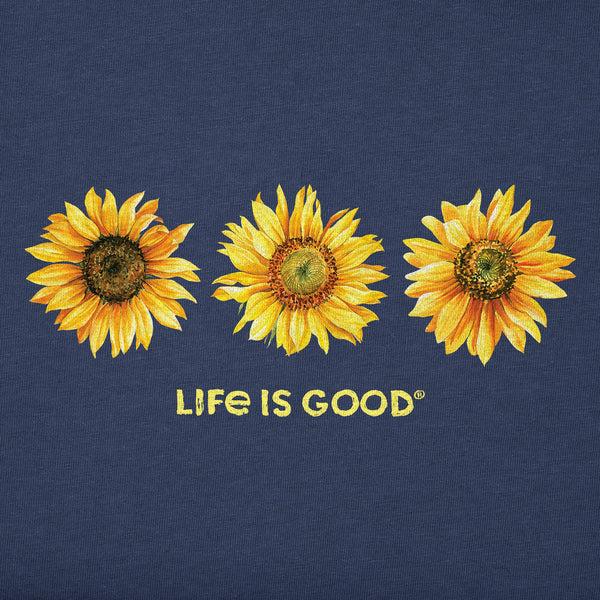 Life Is Good Women's 3 Sunflowers Simply True Fleece Hoodie
