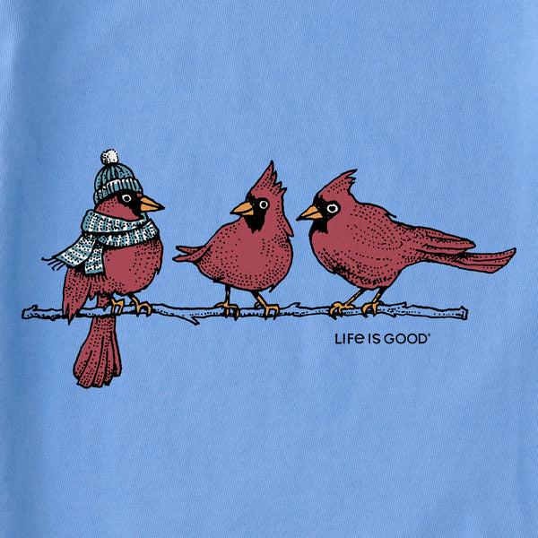 Life Is Good Women's 3 Warmly Dressed Cardinals Long Sleeve Crusher Vee