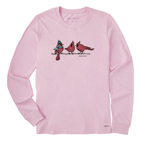 life is good Women's 3 Warmly Dressed Cardinals Long Sleeve Crusher Tee