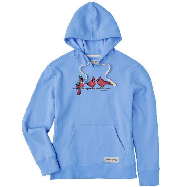 life is good Women's 3 Warmly Dressed Cardinals Simply True Fleece Hoodie