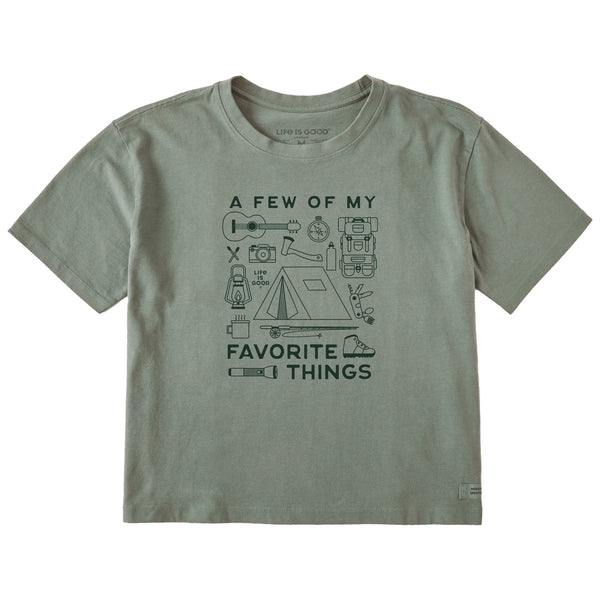 life is good Women's A Few of my Favorite Camping Things Short Sleeve Crusher Boxy Tee