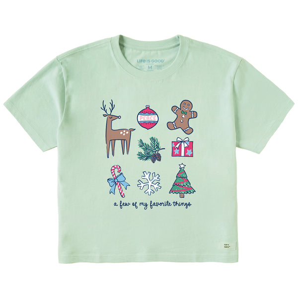 life is good Women's A Few of my Favorite Christmas Things Short Sleeve Crusher Boxy Tee