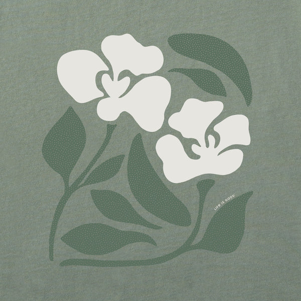 Life Is Good Women's Abstract Flowers Short Sleeve Crusher Boxy Tee