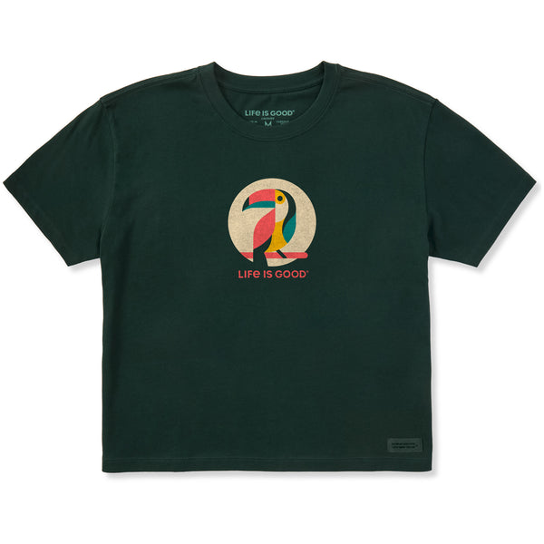 life is good Women's Abstract Toucan Short Sleeve Crusher Boxy Tee