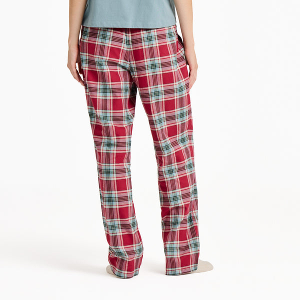 Life Is Good Women's Adirondack Red Holiday Plaid Classic Sleep Pant