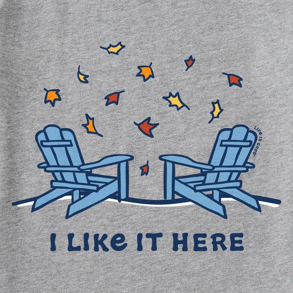 Life Is Good Women's Adirondacks I Like It Here Fall Long Sleeve Crusher Vee