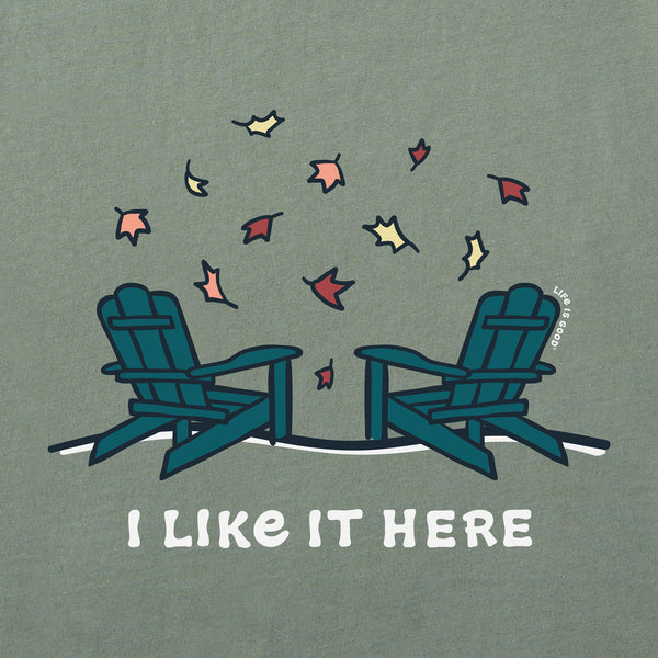 Life Is Good Women's Adirondacks I Like It Here Fall Long Sleeve Crusher Vee