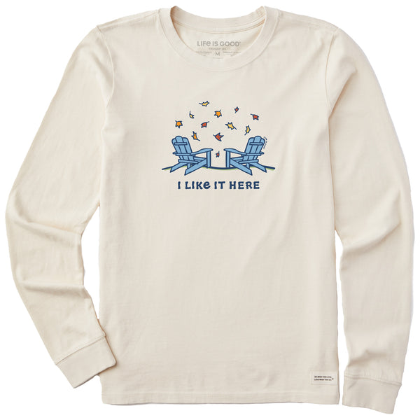 life is good Women's Adirondacks I Like it Here Fall Long Sleeve Crusher Tee