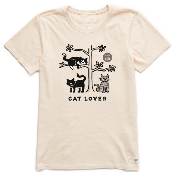 life is good Women's Al Cat Lover Short Sleeve Crusher Tee