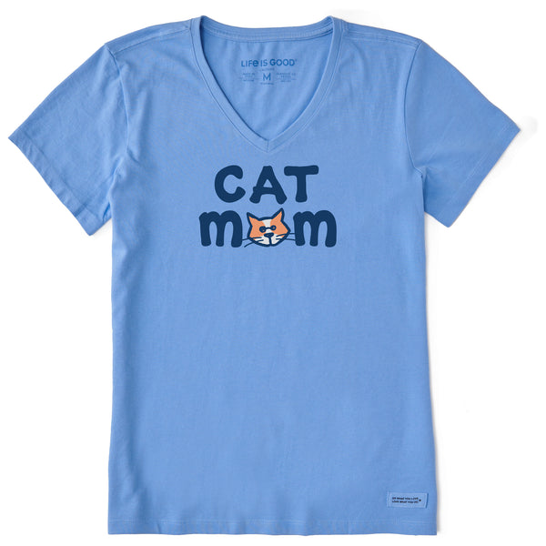 life is good Women's Al Cat Mom Short Sleeve Crusher Vee
