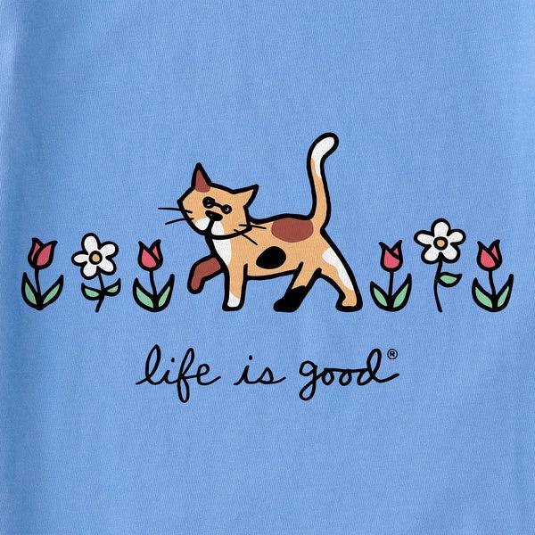 Life Is Good Women's Al With Flowers Short Sleeve Crusher Tee
