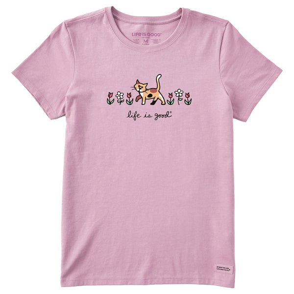 Life Is Good Women's Al With Flowers Short Sleeve Crusher Tee