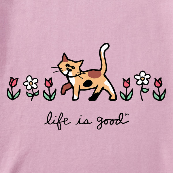 Life Is Good Women's Al With Flowers Short Sleeve Crusher Tee