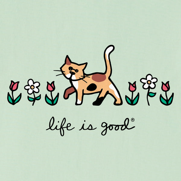 Life Is Good Women's Al With Flowers Short Sleeve Crusher Vee