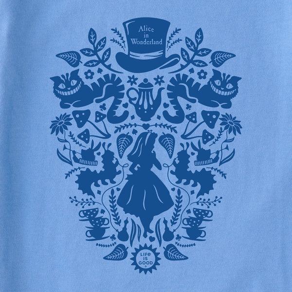 Life Is Good Women's Alice In Wonderland Mirror Short Sleeve Crusher Tee