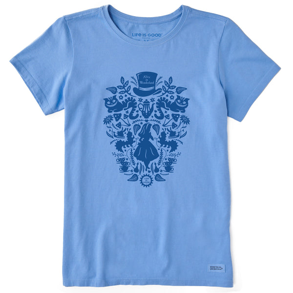 life is good Women's Alice in Wonderland Mirror Short Sleeve Crusher Tee
