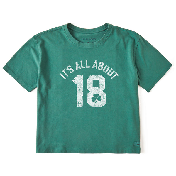 Life Is Good Women's All About 18 Short Sleeve Crusher Boxy Tee