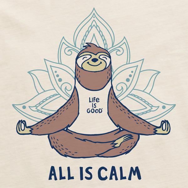 Life Is Good Women's All Is Calm Sloth Short Sleeve Crusher Tee