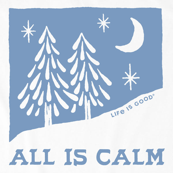 Life Is Good Women's All Is Calm Snowy Pines Simply True Crew