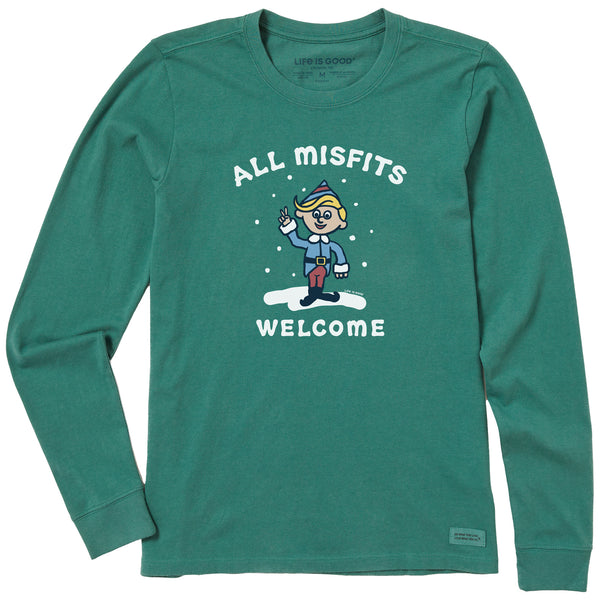 life is good Women's All Misfits Welcome Long Sleeve Crusher Tee