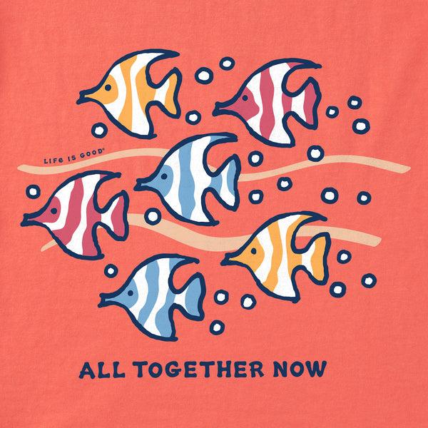 Life Is Good Women's All Together Now Fish Short Sleeve Crusher Boxy Tee