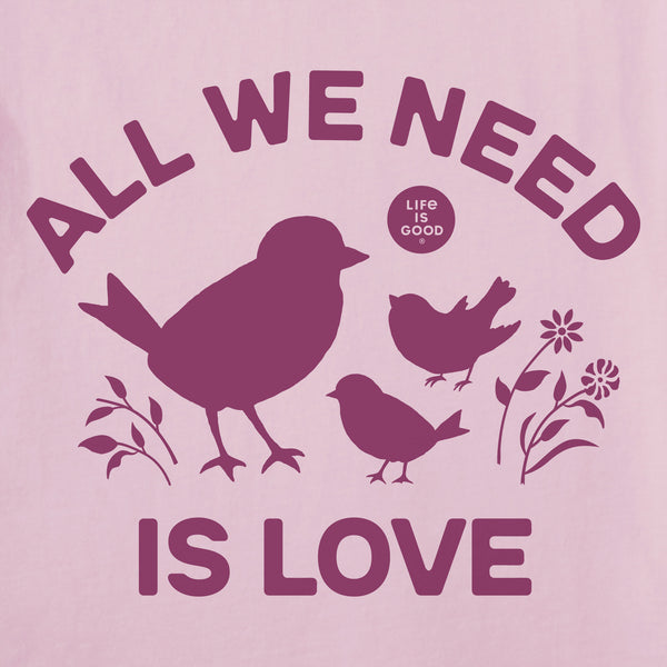 Life Is Good Women's All We Need Is Love Birds Short Sleeve Vee