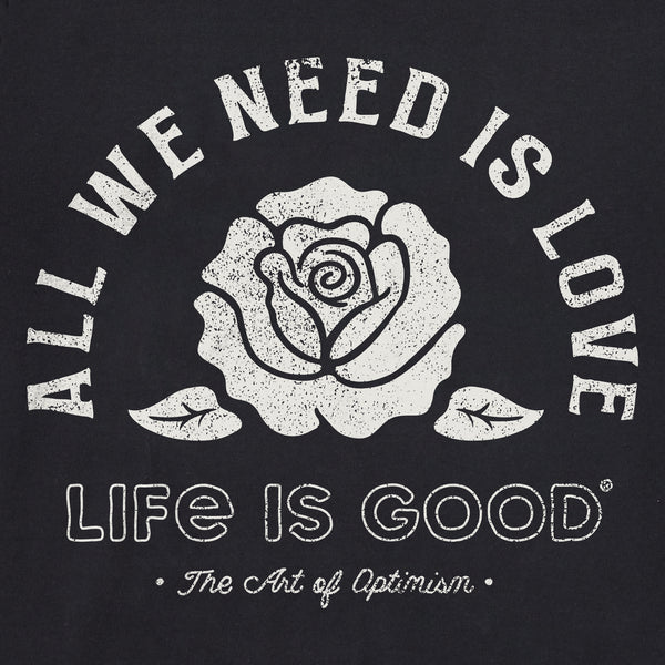 Life Is Good Women's All We Need Is Love Rose Short Sleeve Tee