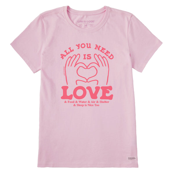 Life Is Good Women's All You Need Is Love U0026 Essentials Short Sleeve Tee
