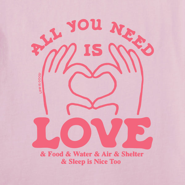 Life Is Good Women's All You Need Is Love U0026 Essentials Short Sleeve Tee