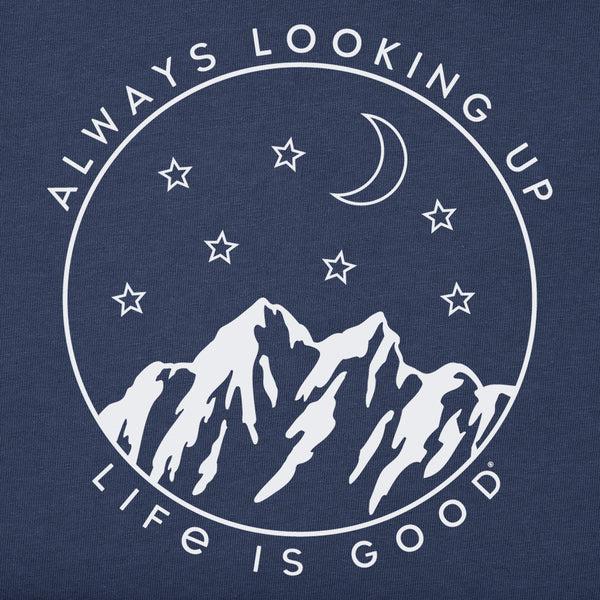 Life Is Good Women's Always Looking Up Celestial Short Sleeve Crusher Boxy Tee