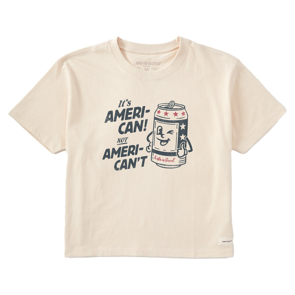 Life Is Good Women's Ameri-Can Short Sleeve Crusher Boxy Tee