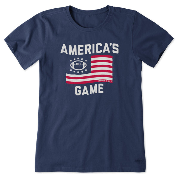 life is good Women's America's Game Football Short Sleeve Tee