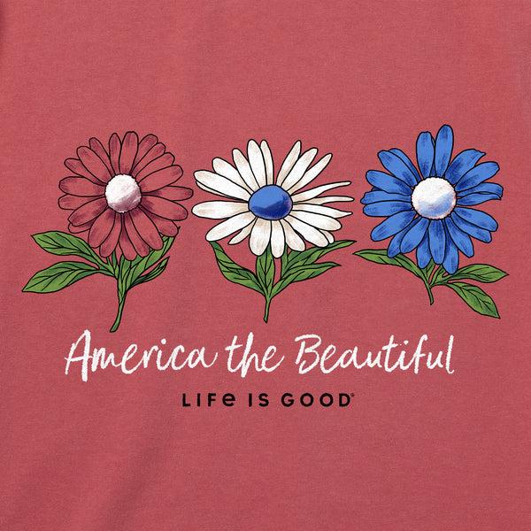 Life Is Good Women's America The Beautiful Daisies Crusher Tank