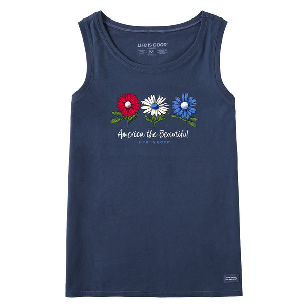 Life Is Good Women's America The Beautiful Daisies Crusher Tank