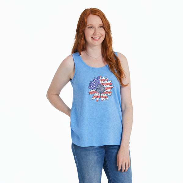 life is good Women's America The Beautiful Daisy Textured Slub Tank
