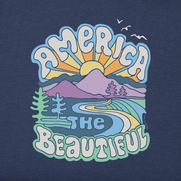 Life Is Good Women's America The Beautiful Short Sleeve Crusher Boxy Tee