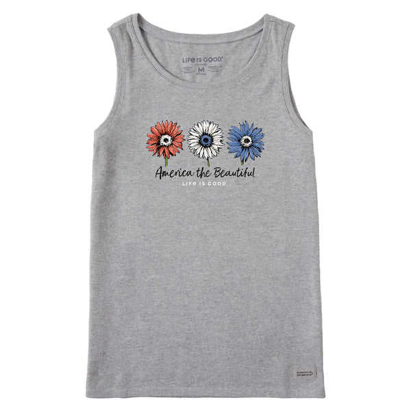 life is good Women's America the Beautiful Sunflowers Crusher Tank