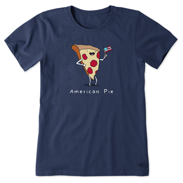 life is good Women's American Pizza Pie Short Sleeve Crusher Tee