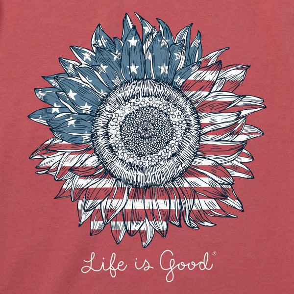 Life Is Good Women's American Sunflower Crusher Tank