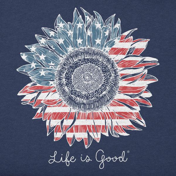 Life Is Good Women's American Sunflower Crusher Tank