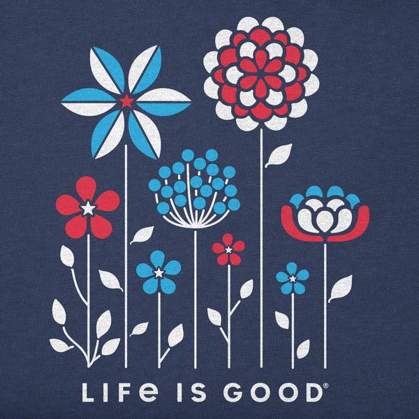 Life Is Good Women's Americana Flowers Crusher Tank