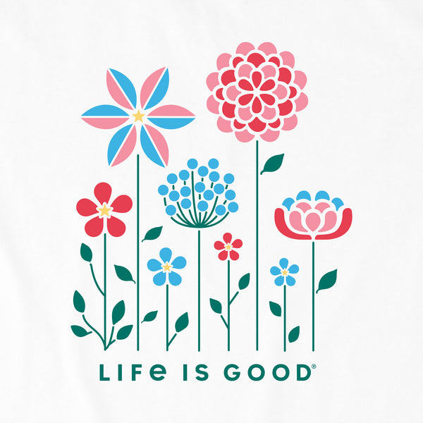Life Is Good Women's Americana Flowers Simply True Crew