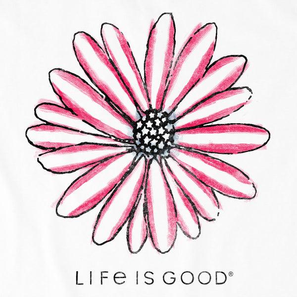 Life Is Good Women's Americana Hand Drawn Daisy Simply True Fleece Hoodie
