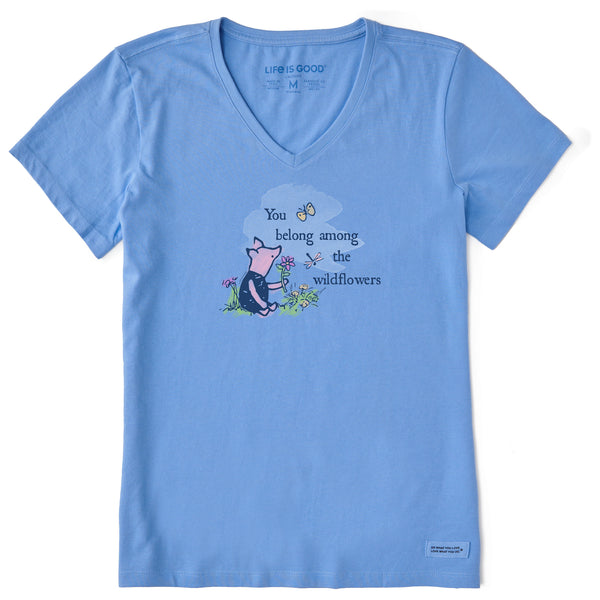 life is good Women's Among the Wildflowers P Short Sleeve Crusher Vee