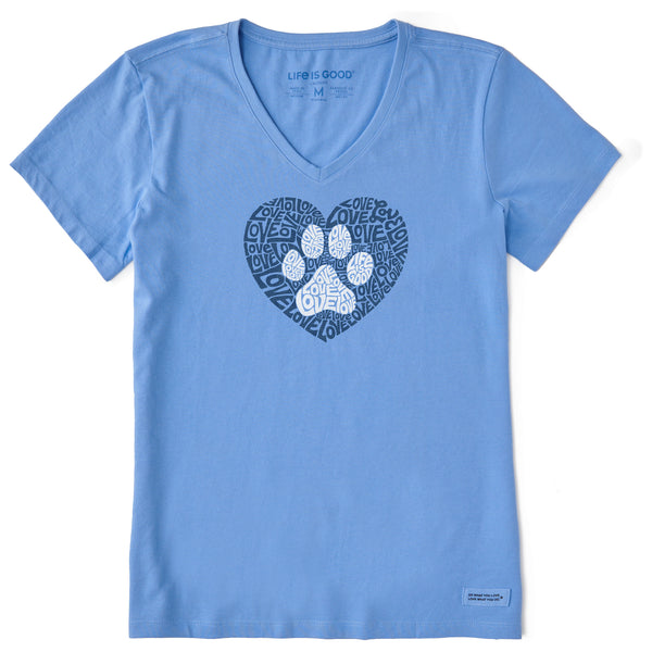 life is good Women's Animal Heart Short Sleeve Crusher Vee