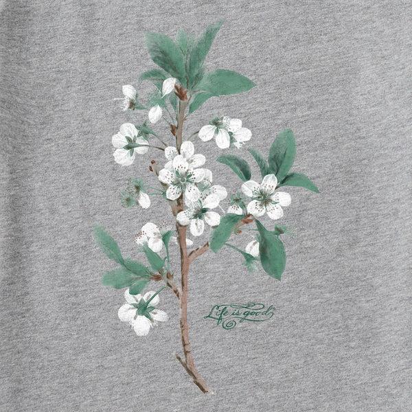 Life Is Good Women's Antique Plum Blossom Painting Long Sleeve Crusher Vee